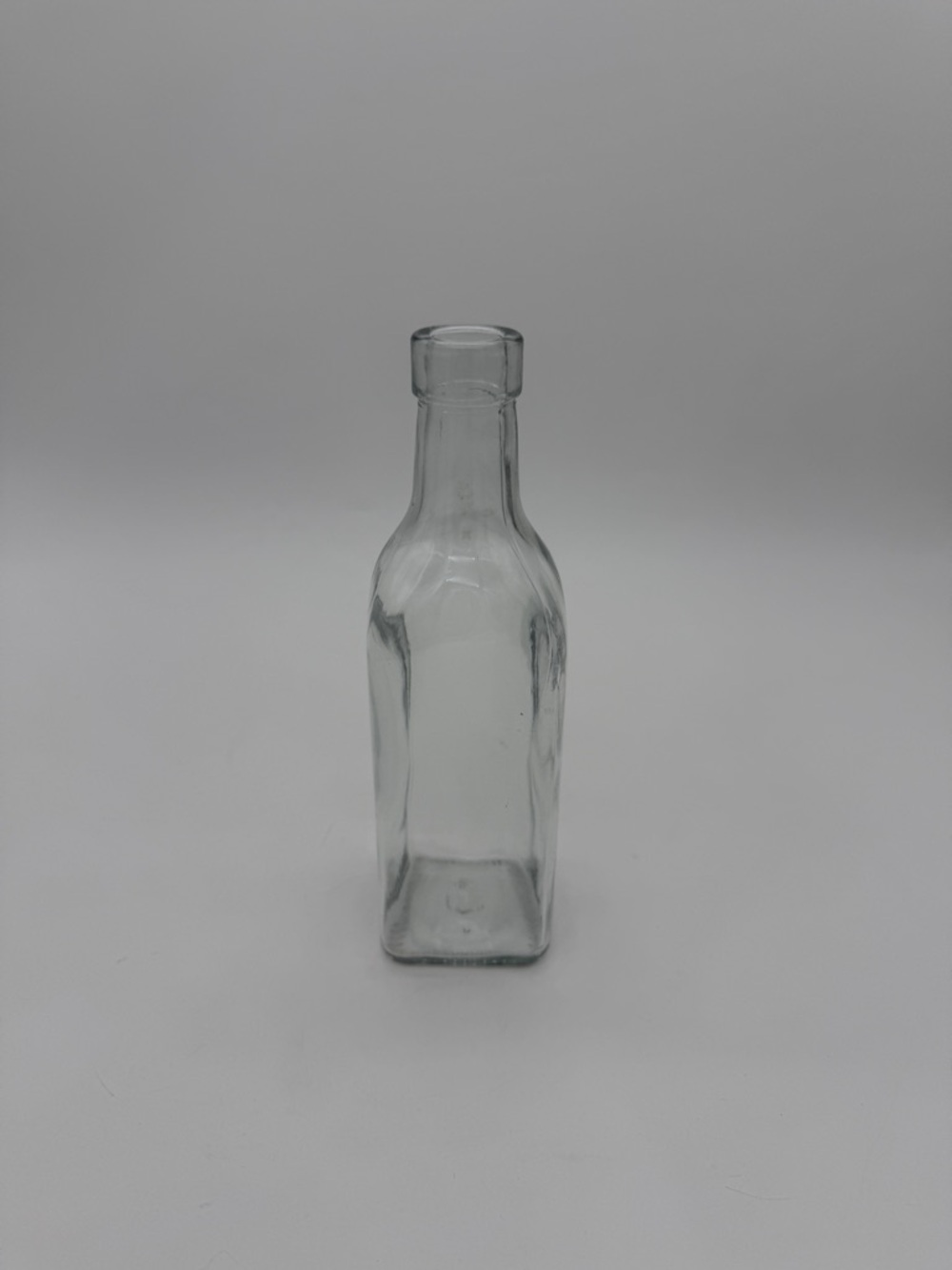 Vintage Clear Anchor Hocking Square Glass Bottle 8”